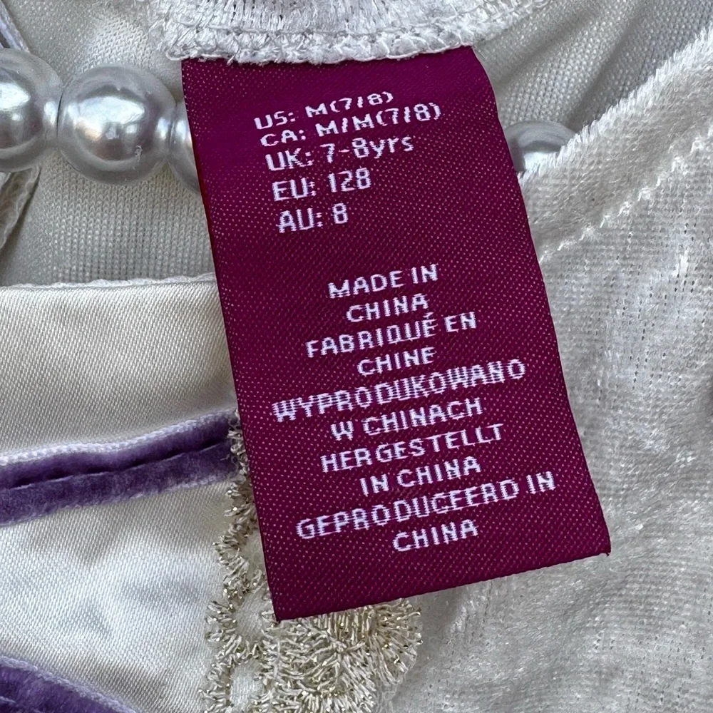 Elegant Purple and Silver Kids Renaissance Costume Dress